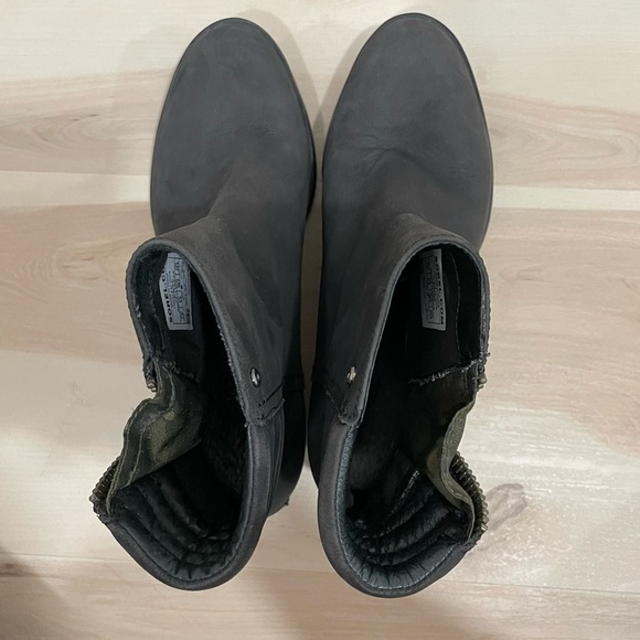 Sorel Booties Women’s 7.5 Black Danica Leather Side Zip Ankle Casual Moto - Picture 5 of 14